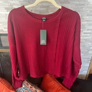 Wild Fable Burgundy Ribbed Sweatshirt